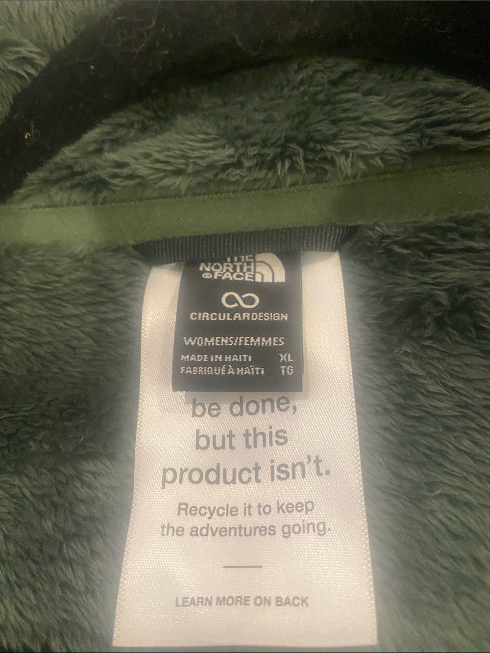 The North Face Plush Full-Zip Teddy Jacket in Hunter Green - Picture 5 of 7